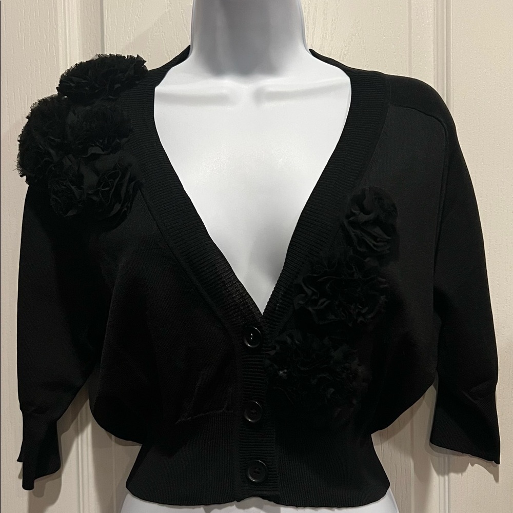 M by Marc Bouwer Embellished Black Shrug Size M